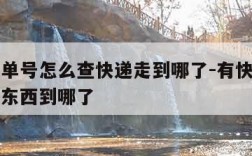 有快递单号怎么查快递走到哪了-有快递单号怎么查东西到哪了