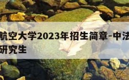 中法航空大学2023年招生简章-中法航空大学研究生