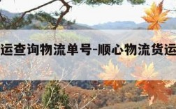 中通快运查询物流单号-顺心物流货运单号查询