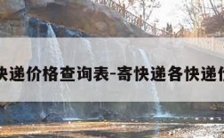 寄快递价格查询表-寄快递各快递价格