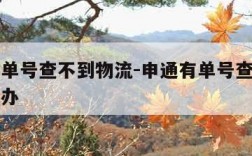 申通有单号查不到物流-申通有单号查不到物流怎么办