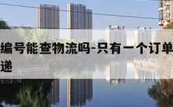 用订单编号能查物流吗-只有一个订单编号怎么查快递