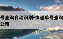 快递单号查询自动识别-快递单号查询自动识别快递公司