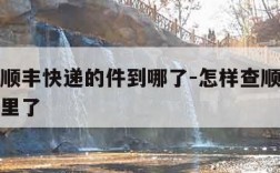 怎样查顺丰快递的件到哪了-怎样查顺丰的快递到哪里了