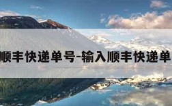 输入顺丰快递单号-输入顺丰快递单号SF