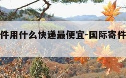 国际寄件用什么快递最便宜-国际寄件哪个快递快