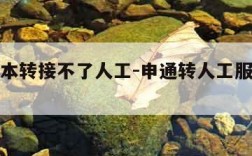 申通根本转接不了人工-申通转人工服务后挂机