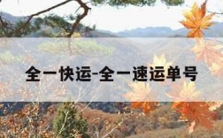 全一快运-全一速运单号