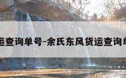 货运查询单号-余氏东风货运查询单号