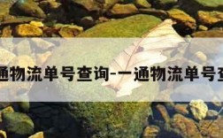 申通物流单号查询-一通物流单号查询