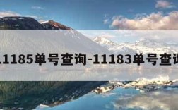 11185单号查询-11183单号查询