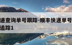 顺丰快递查询单号跟踪-顺丰快递单号查询跟踪运单追踪1