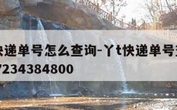 丫t快递单号怎么查询-丫t快递单号查询 2007234384800